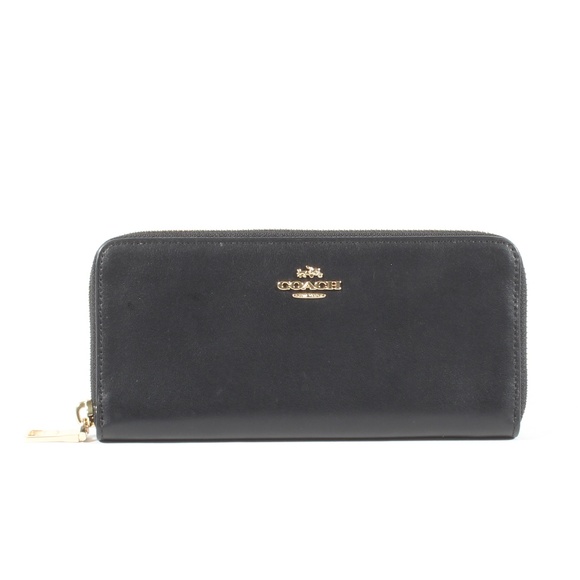 Coach Handbags - Coach Slim Accordion Zip Wallet Black Leather New